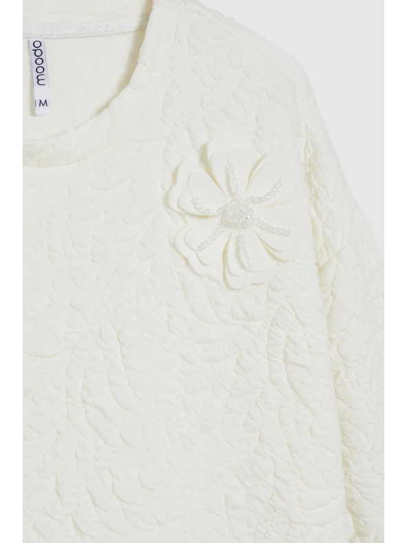 Moodo Dukserica od strukturiranog materijala bijela Moodo