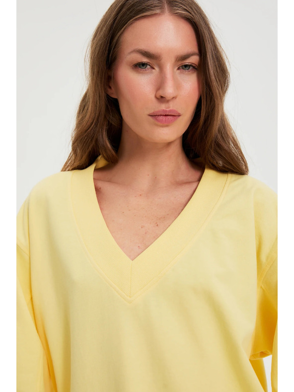 Moodo Bluza s V-izrezom žuta Moodo