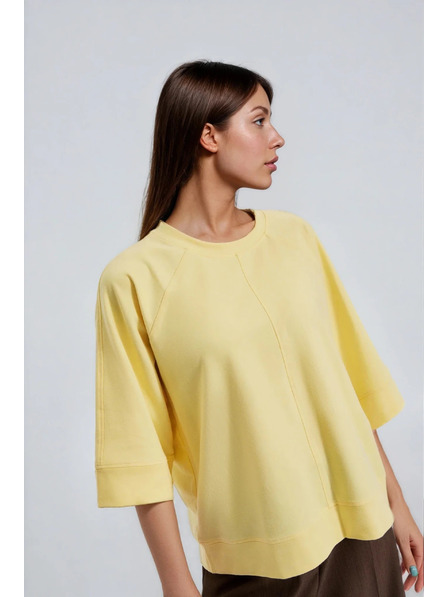 Moodo Pulover s kratkim i širokim rukavima žuti Moodo