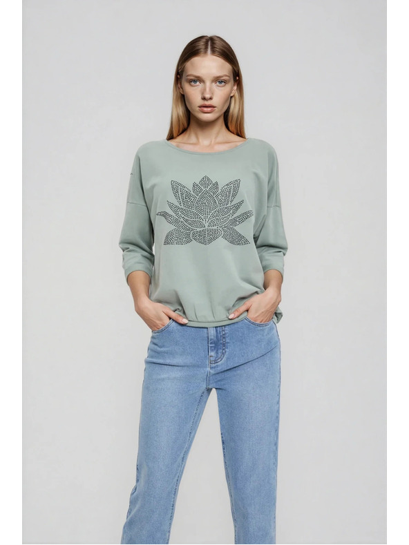 Moodo Pamučna bluza maslinasta Moodo