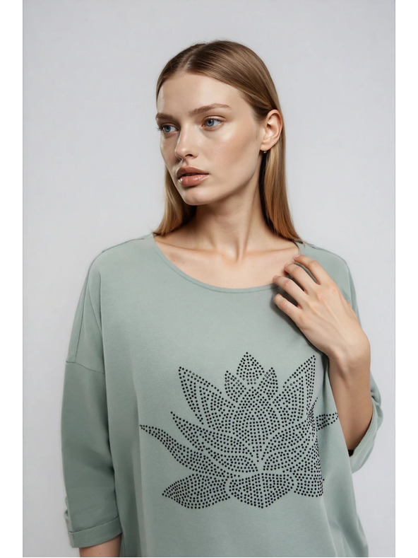 Moodo Pamučna bluza maslinasta Moodo