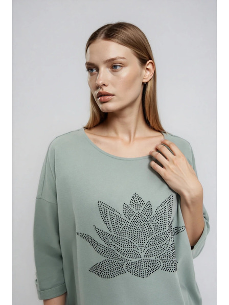 Moodo Pamučna bluza maslinasta Moodo