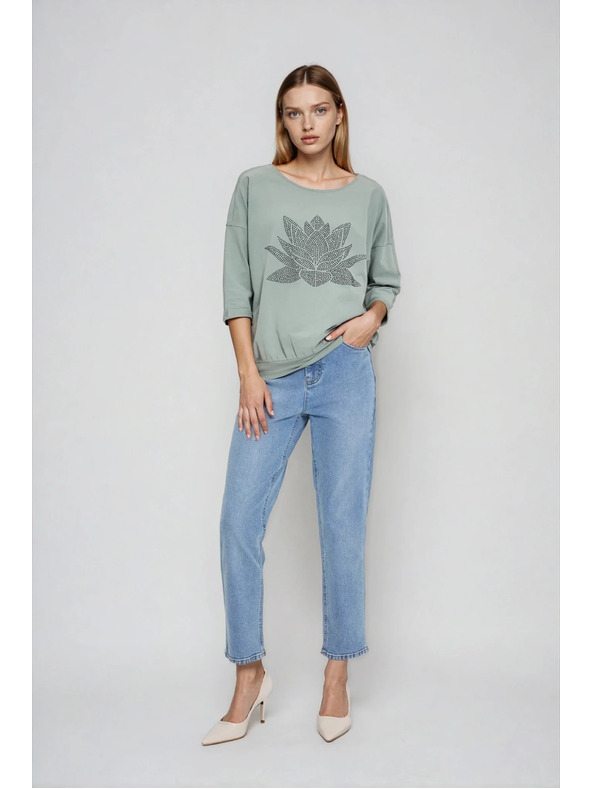 Moodo Pamučna bluza maslinasta Moodo