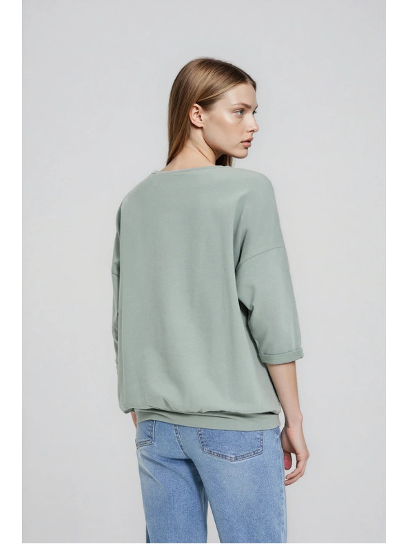 Moodo Pamučna bluza maslinasta Moodo