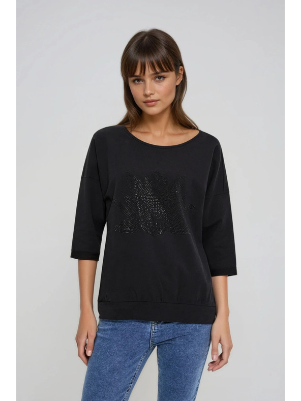Moodo Pamučna bluza crna Moodo