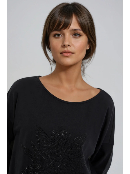 Moodo Pamučna bluza crna Moodo