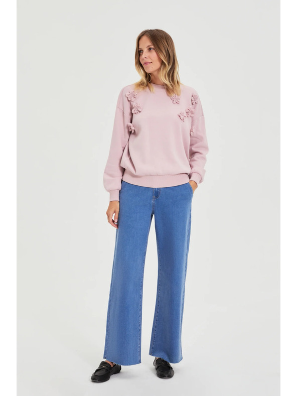 Moodo Pulover s cvjetićima ružičasti Moodo