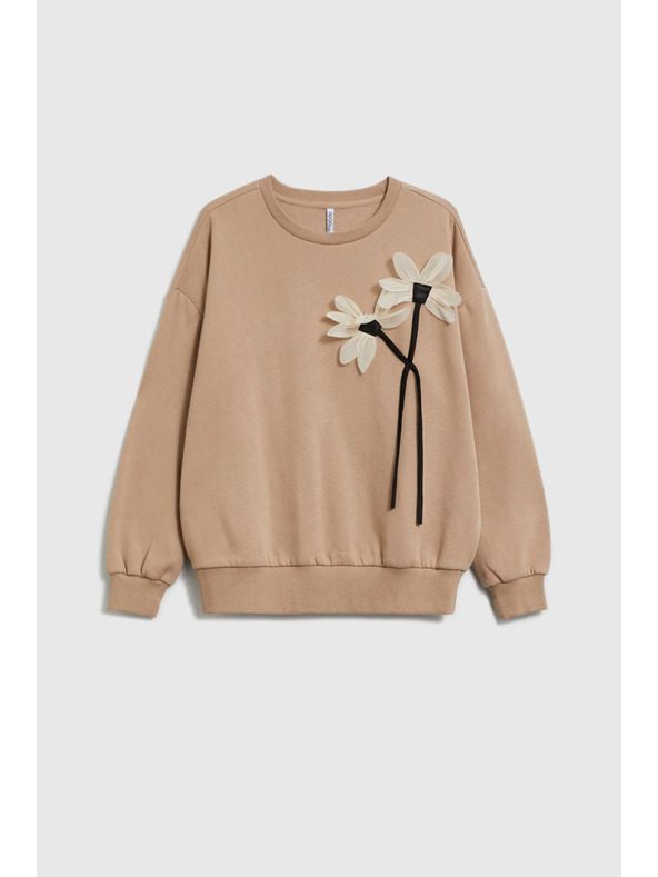 Moodo Pulover s cvjetom bež Moodo