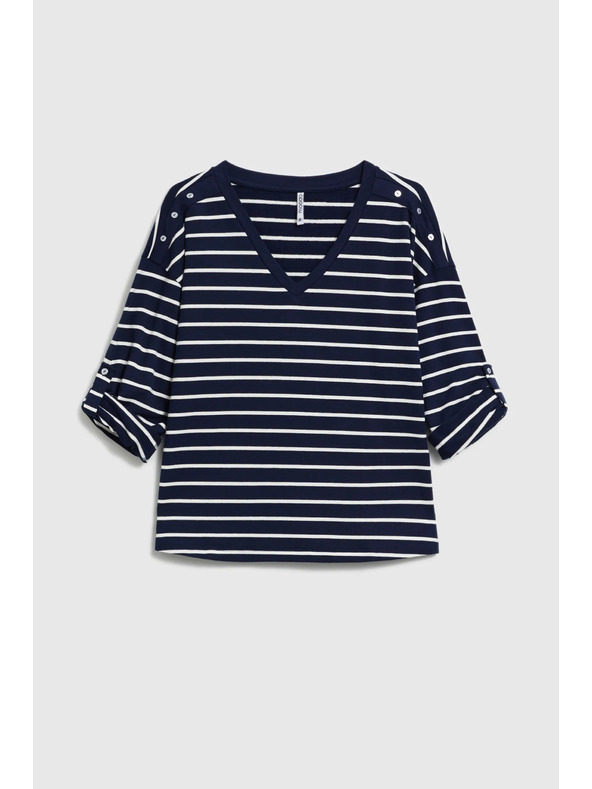 Moodo Prugasta dukserica tamno plava Moodo