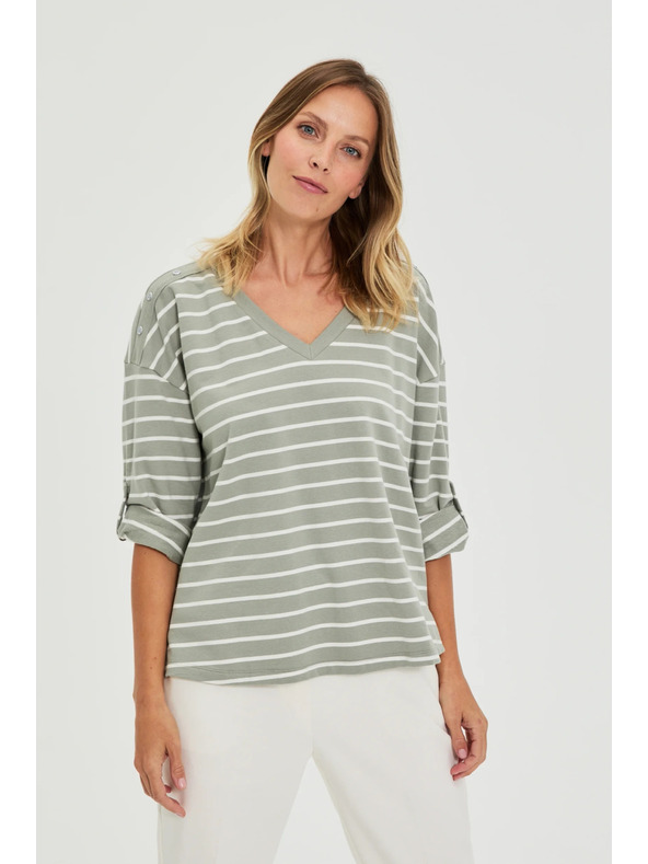 Moodo Bluza u prugama maslinasta Moodo