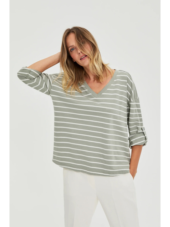 Moodo Bluza u prugama maslinasta Moodo