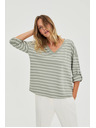Moodo Bluza u prugama maslinasta Moodo