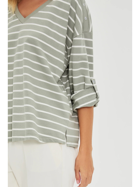 Moodo Bluza u prugama maslinasta Moodo