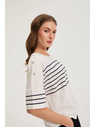 Moodo Prugasta dukserica bijela Moodo
