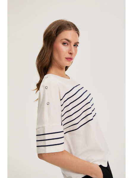 Moodo Prugasta dukserica bijela Moodo