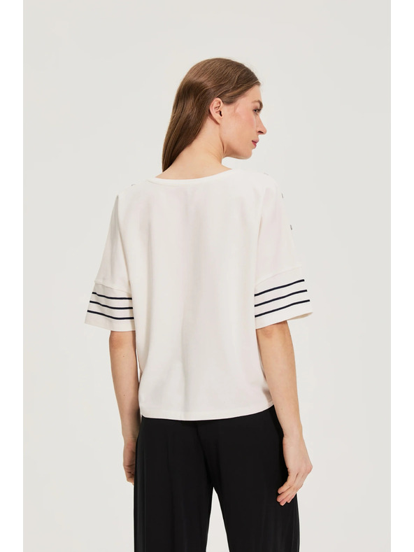 Moodo Prugasta dukserica bijela Moodo