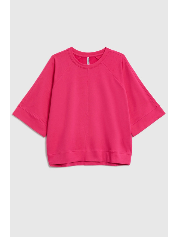 Moodo Džemper s kratkim i širokim rukavima fuksija Moodo