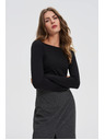 Moodo Uska crna bluza s dugim rukavima Moodo