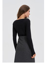 Moodo Uska crna bluza s dugim rukavima Moodo