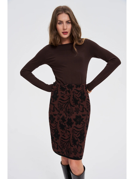 Moodo Uska smeđa bluza s dugim rukavima Moodo