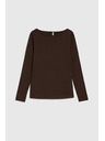 Moodo Uska smeđa bluza s dugim rukavima Moodo