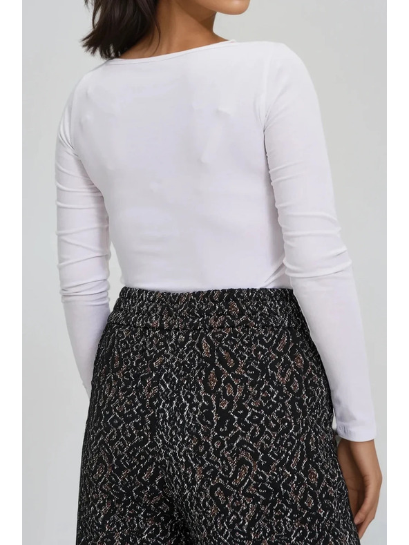 Moodo Uska bijela bluza s dugim rukavima Moodo