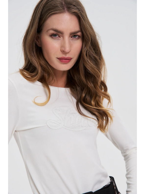 Moodo Bluza s šljokicama bijela Moodo