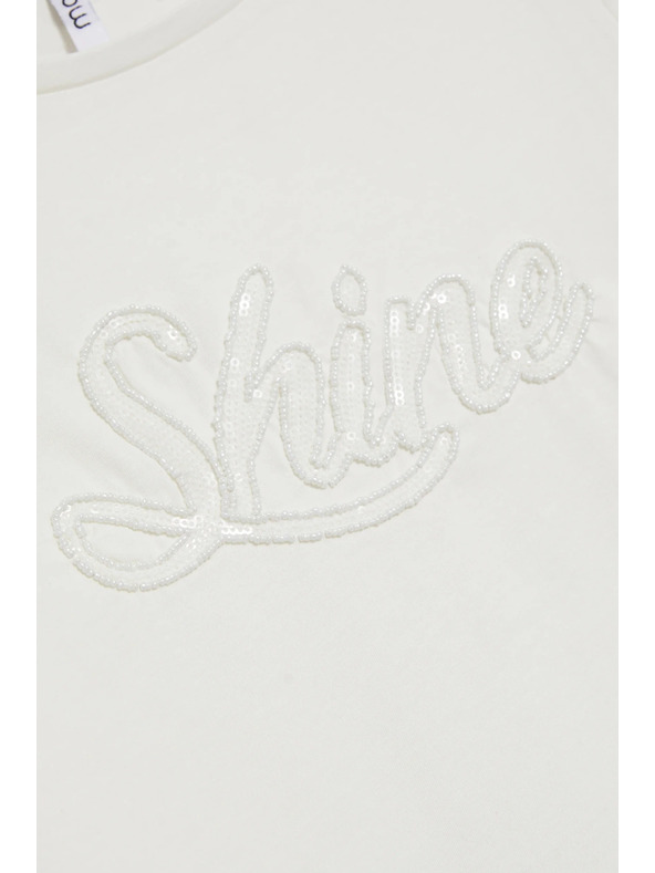 Moodo Bluza s šljokicama bijela Moodo