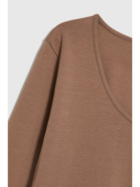 Moodo Pamučna majica svijetlosmeđa Moodo