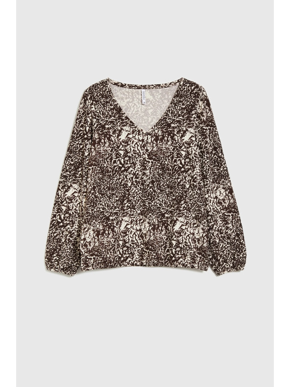 Moodo Bluza s V-izrezom smeđa Moodo