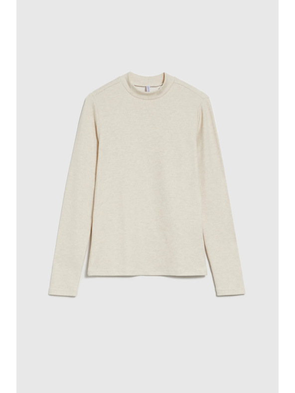 Moodo Bež bluza s ovratnikom Moodo