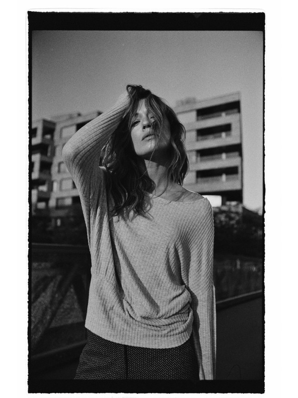 Moodo Rebrasta bluza s dugim rukavima siva Moodo