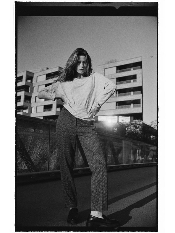 Moodo Rebrasta bluza s dugim rukavima siva Moodo