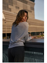 Moodo Rebrasta bluza s dugim rukavima siva Moodo