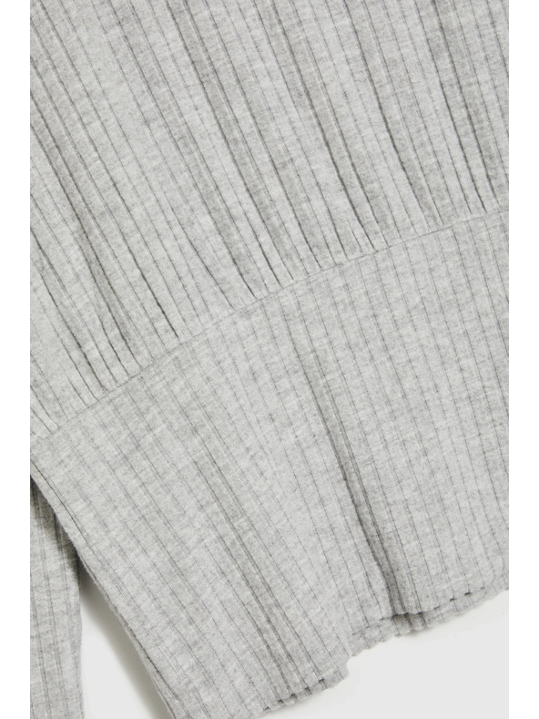 Moodo Rebrasta bluza s dugim rukavima siva Moodo