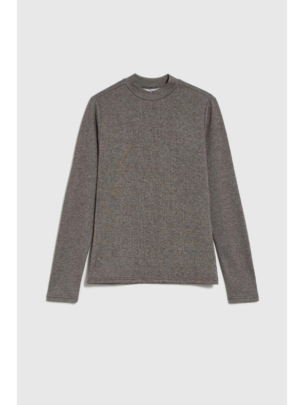 Moodo Smeđa majica sa stojećim ovratnikom Moodo