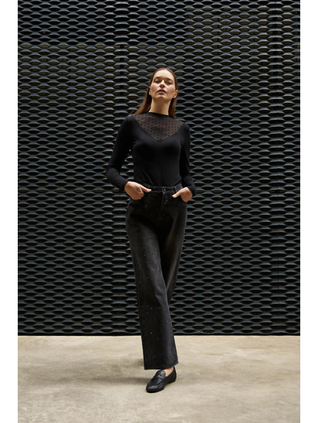 Moodo Fitted Black Blouse Moodo