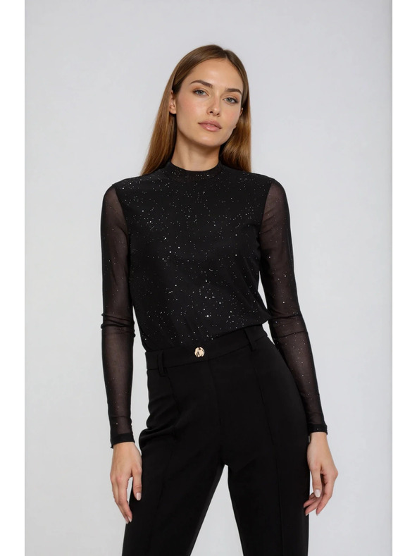 Moodo Crna bluza s prozirnim rukavima Moodo