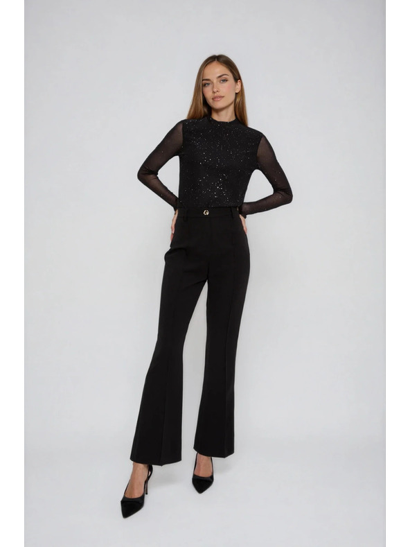 Moodo Crna bluza s prozirnim rukavima Moodo