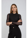 Moodo Crna bluza s prozirnim rukavima Moodo
