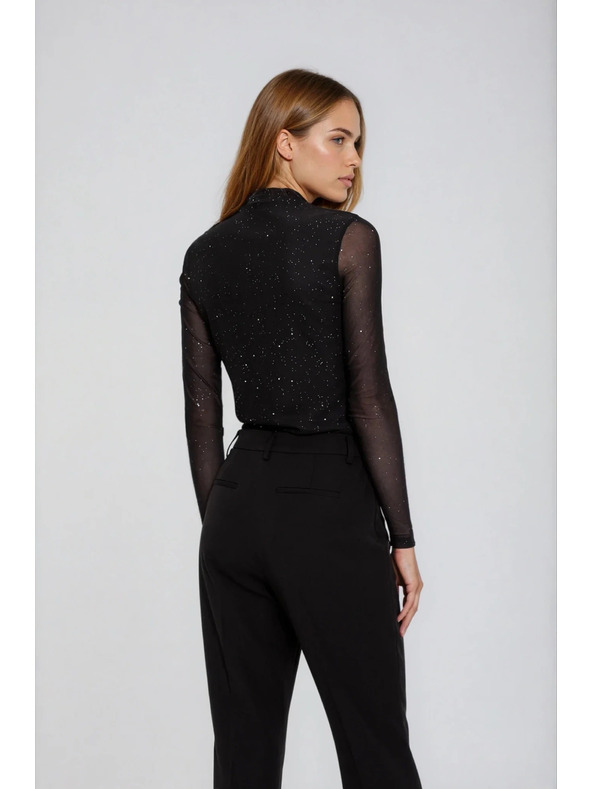 Moodo Crna bluza s prozirnim rukavima Moodo