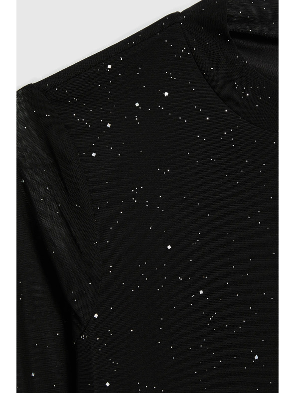 Moodo Crna bluza s prozirnim rukavima Moodo