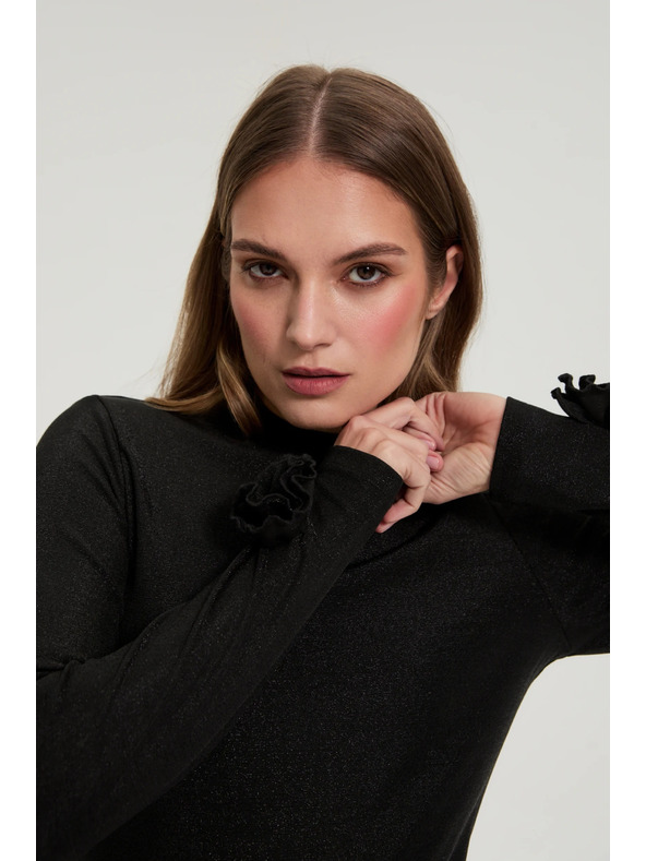 Moodo Crna bluza s ukrašenim rukavima Moodo