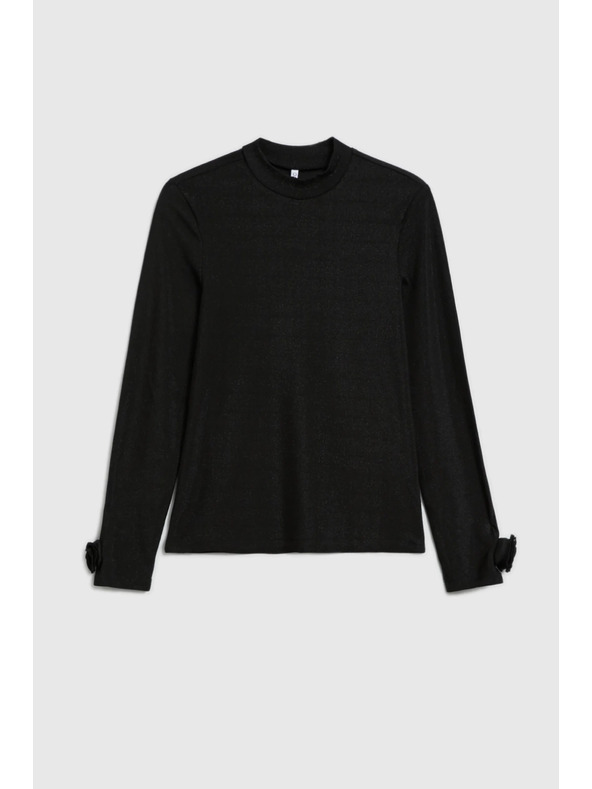 Moodo Crna bluza s ukrašenim rukavima Moodo