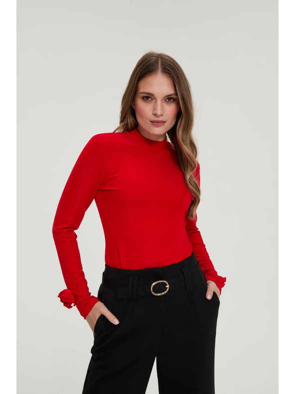 Moodo Crvena bluza s ukrašenim rukavima Moodo