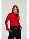 Moodo Crvena bluza s ukrašenim rukavima Moodo
