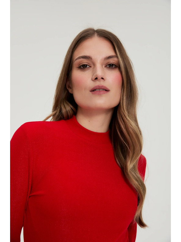 Moodo Crvena bluza s ukrašenim rukavima Moodo