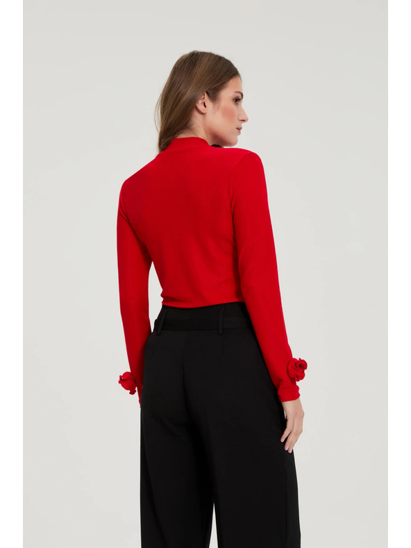 Moodo Crvena bluza s ukrašenim rukavima Moodo