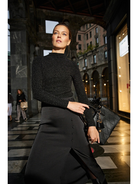 Moodo Sjajan top crni Moodo