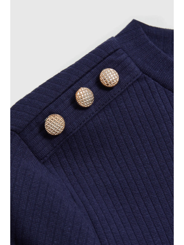 Moodo Pamučna bluza s dugim rukavima mornarsko plava Moodo